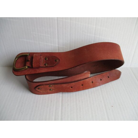 *Vintage Linea Pelle Brown Cognac Leather Belt Tapered Rawhide Design - Picture 5 of 6